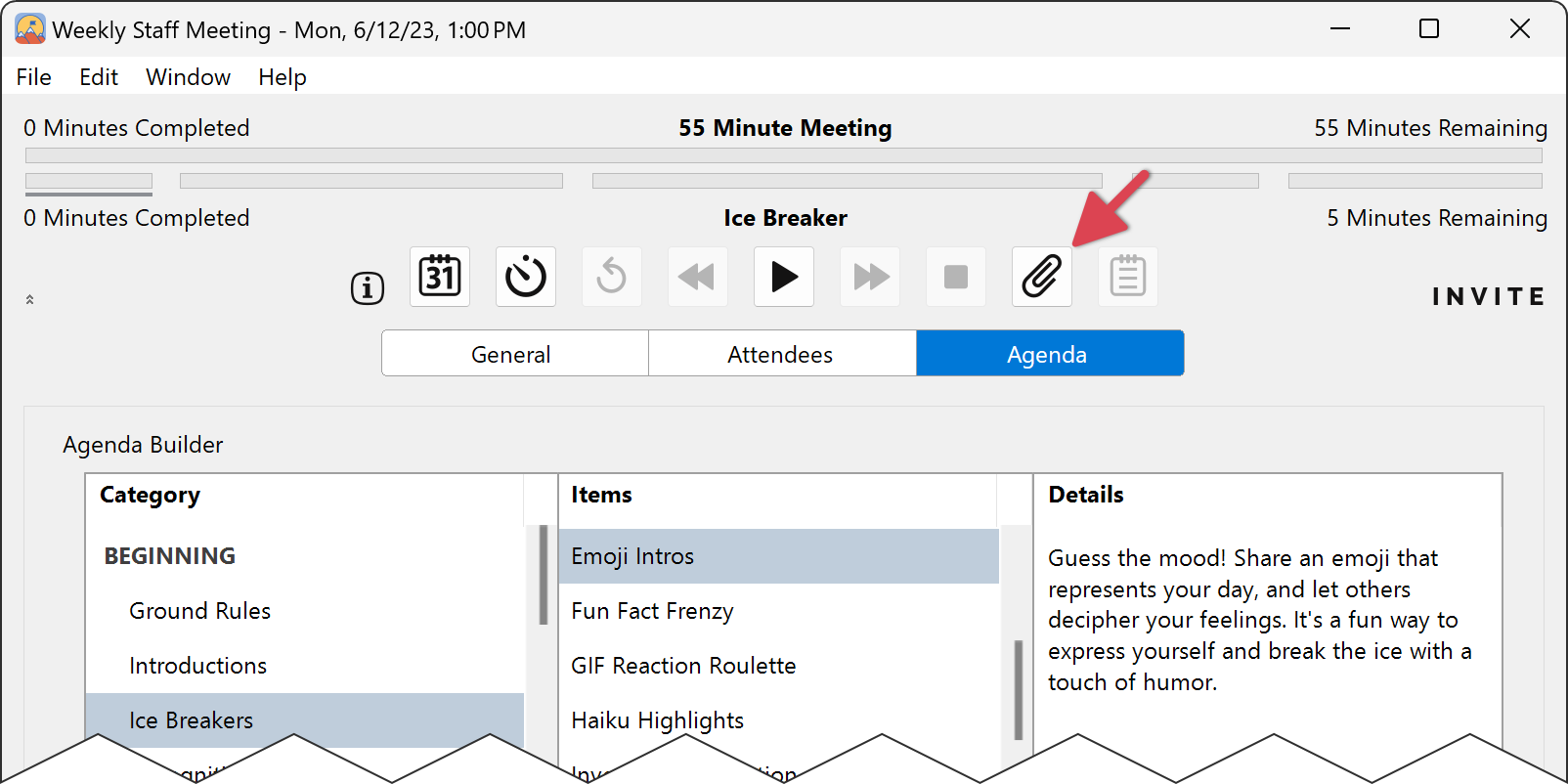 Summit Attachments Button